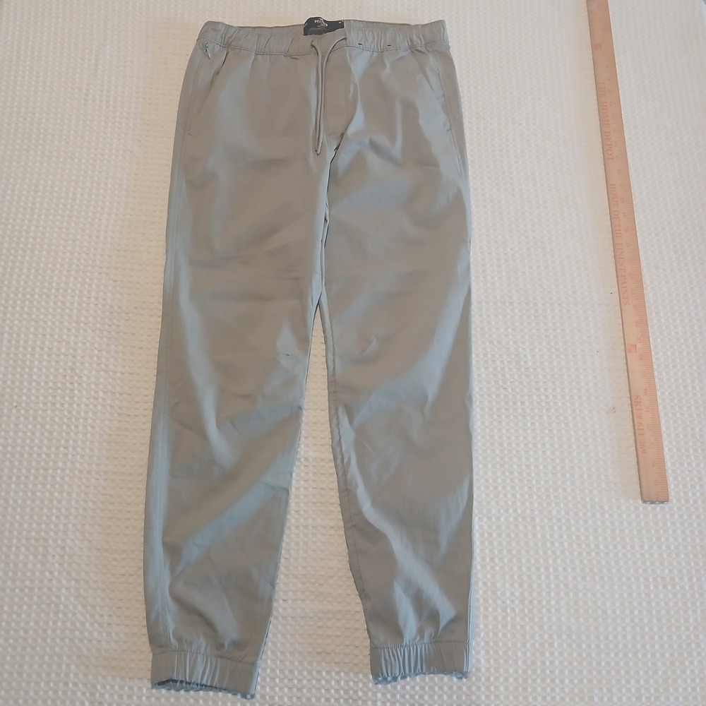 Hollister Epic Flex Joggers Mens Medium Light Gray Drawstring Elastic Cuff Pants